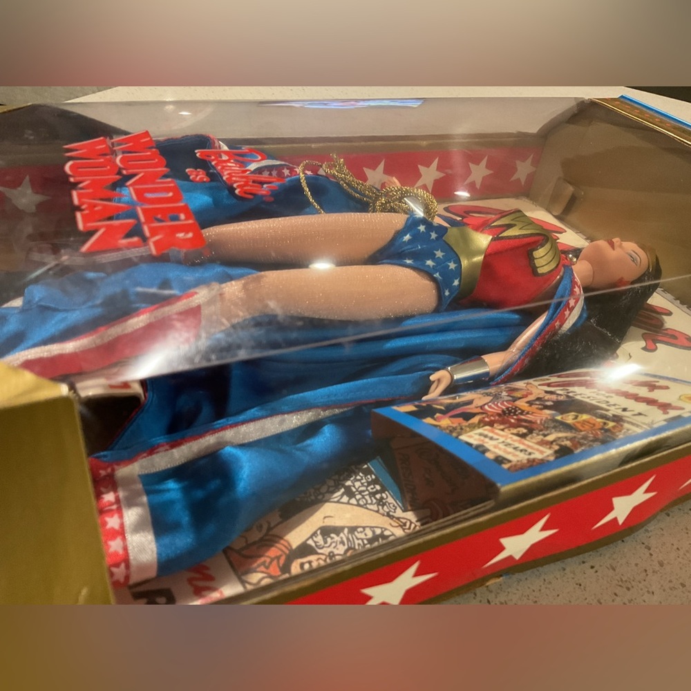 Barbie Wonder Woman in Red, Blue, and Gold Costume - Picture 5 of 9